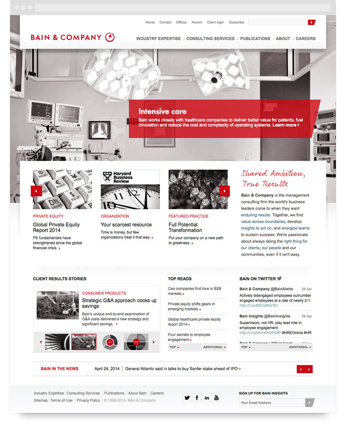 Bain & Company Revamped Homepage Design