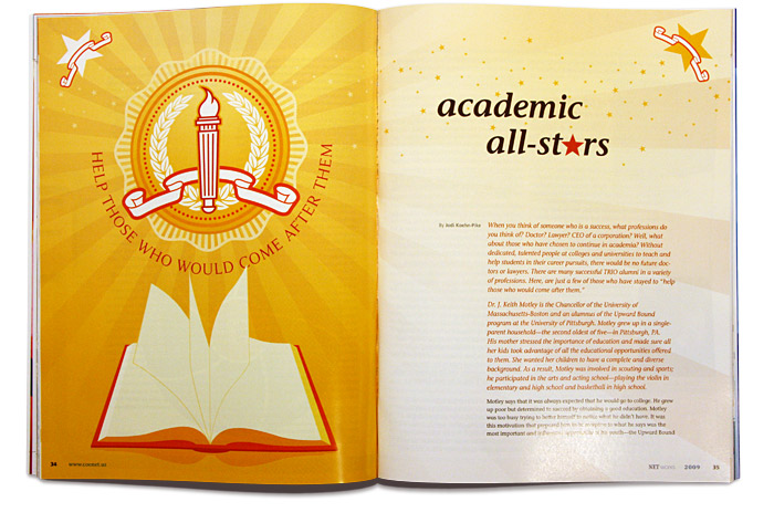 COE NetWorks Magazine, Academic All-Stars opening spread
