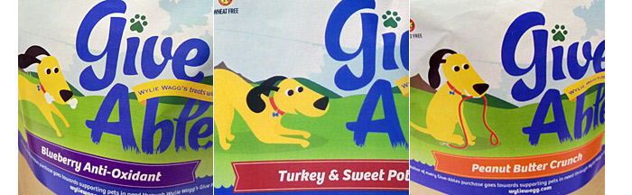 Wylie Wagg GiveAbles dog treats packaging close up